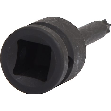 Embouts de clé à douille noirs avec douille carrée et embout en étoile.